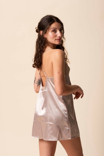 Imagen de Anastasia - Camisón de seda con encaje Rosa