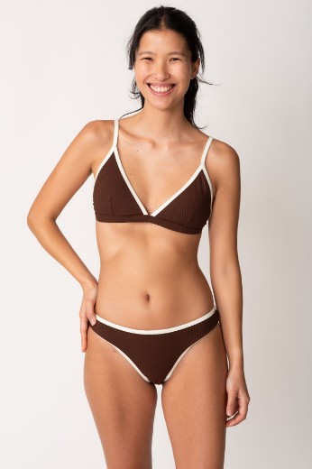 Imagen de Bali - Bikini Triángulo Fijo Ribeteado Coffee