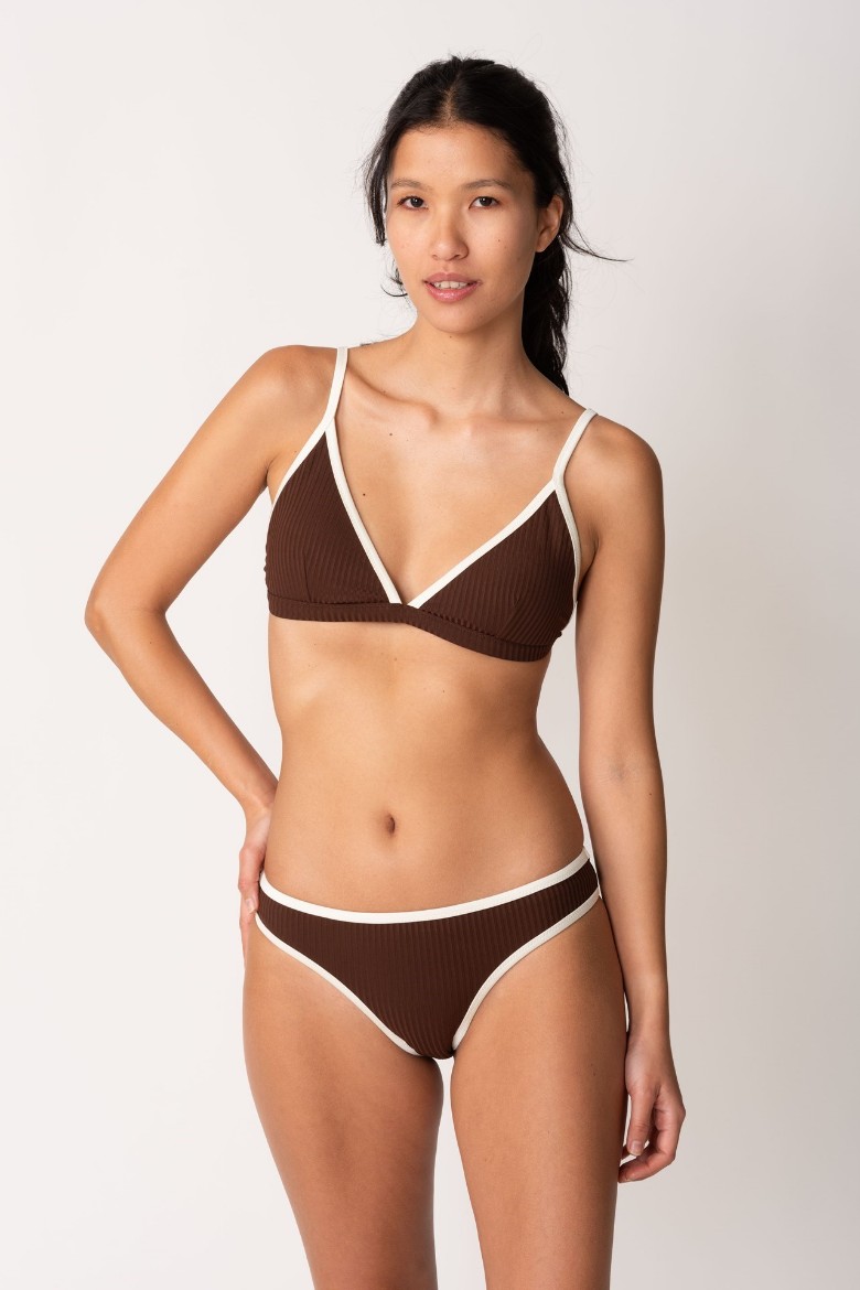Imagen de Bali - Bikini Triángulo Fijo Ribeteado Coffee