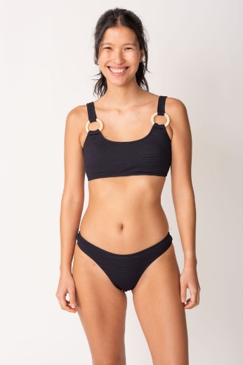Imagen de Paraiso- Bikini Top con Argollas Piqué Negro