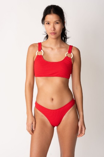 Imagen de Paraiso- Bikini Top con Argollas Piqué Rojo