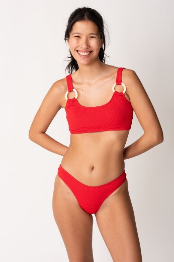 Imagen de Paraiso- Bikini Top con Argollas Piqué Rojo