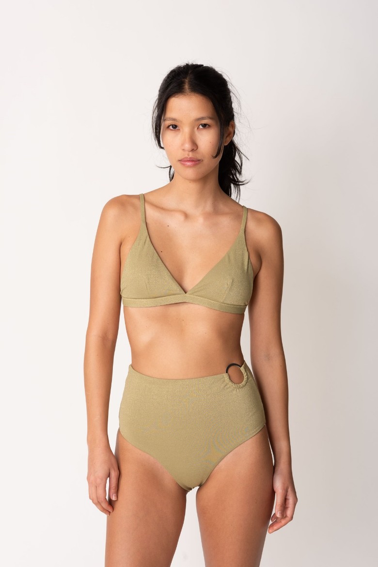 Imagen de Ibiza - Bikini Triángulo Tiro Alto con Argolla Verde