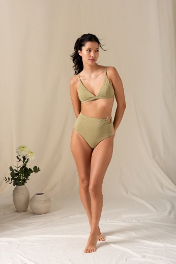 Imagen de Ibiza - Bikini Triángulo Tiro Alto con Argolla Verde