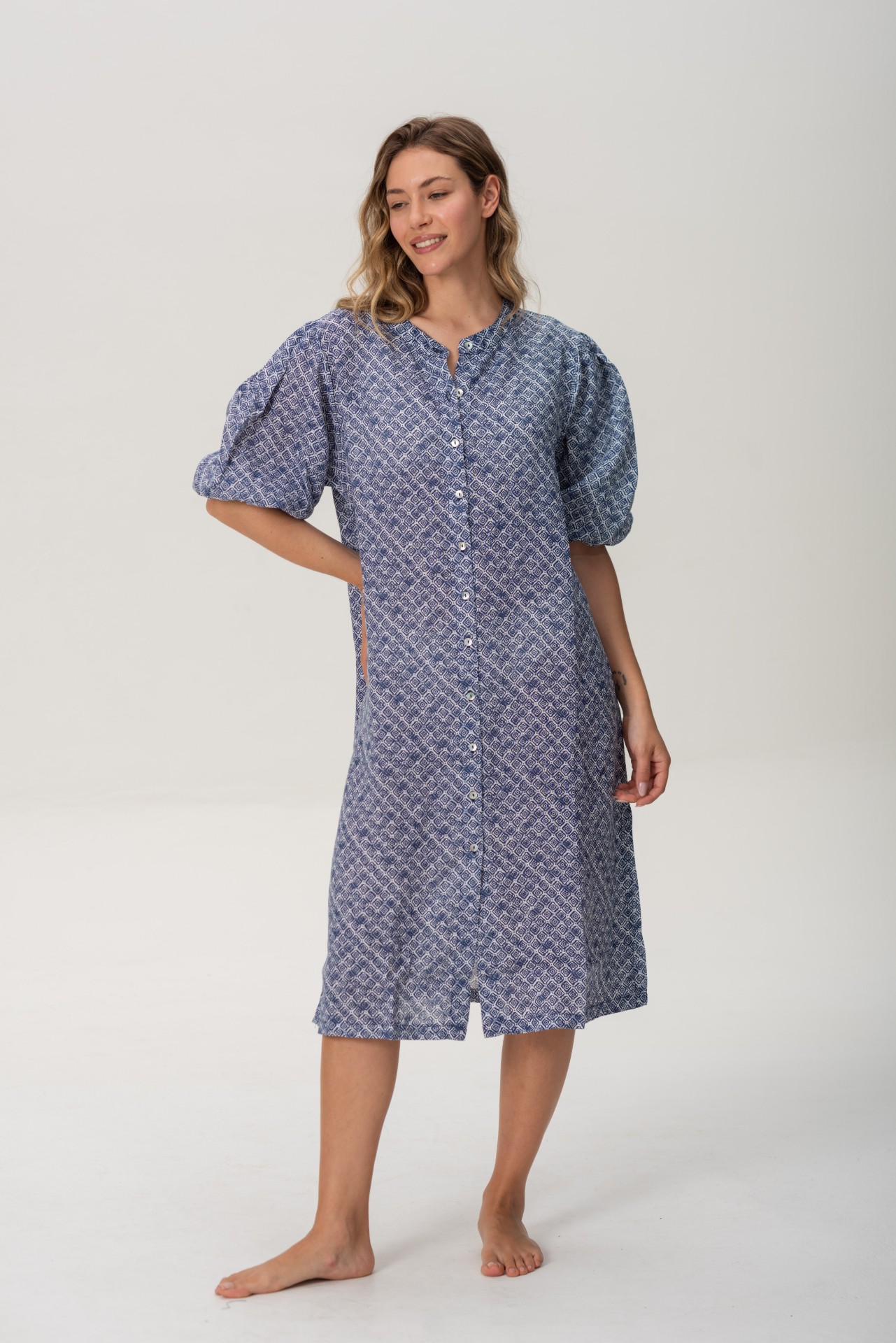 Pampa - Vestido de Lino Con Mangas